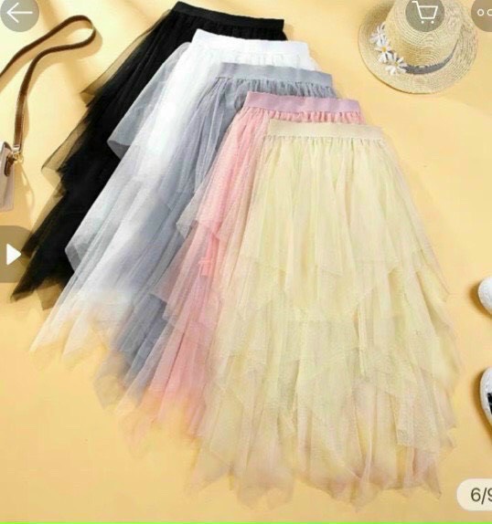Mua Chân váy xếp ly dài hàng QC, Chân váy maxi lưới lụa cạp chun CV1550 -  NhiNhi Shop - Yeep