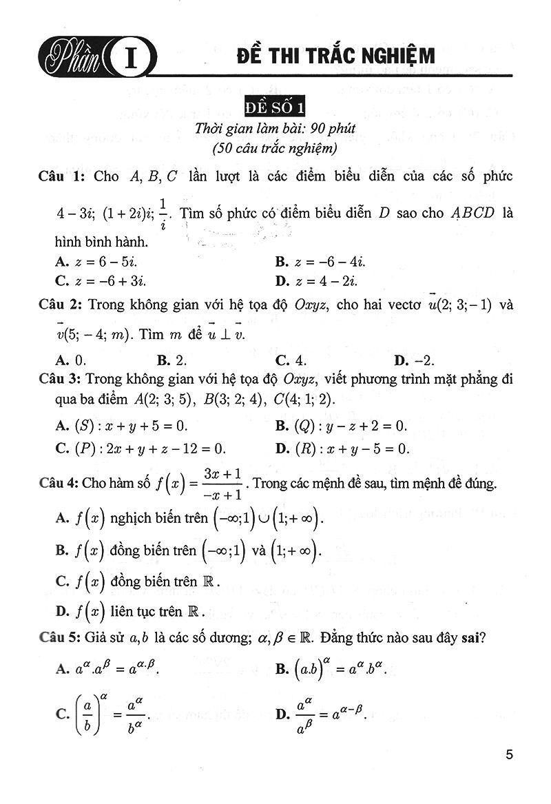 Bộ Đề Trắc Nghiệm Môn Toán 12