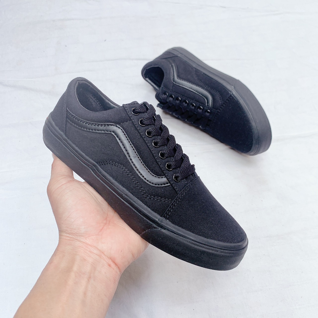 [Hoàn Tiền 15%]giày old skool đen full.Tặng tất,hộp,dây