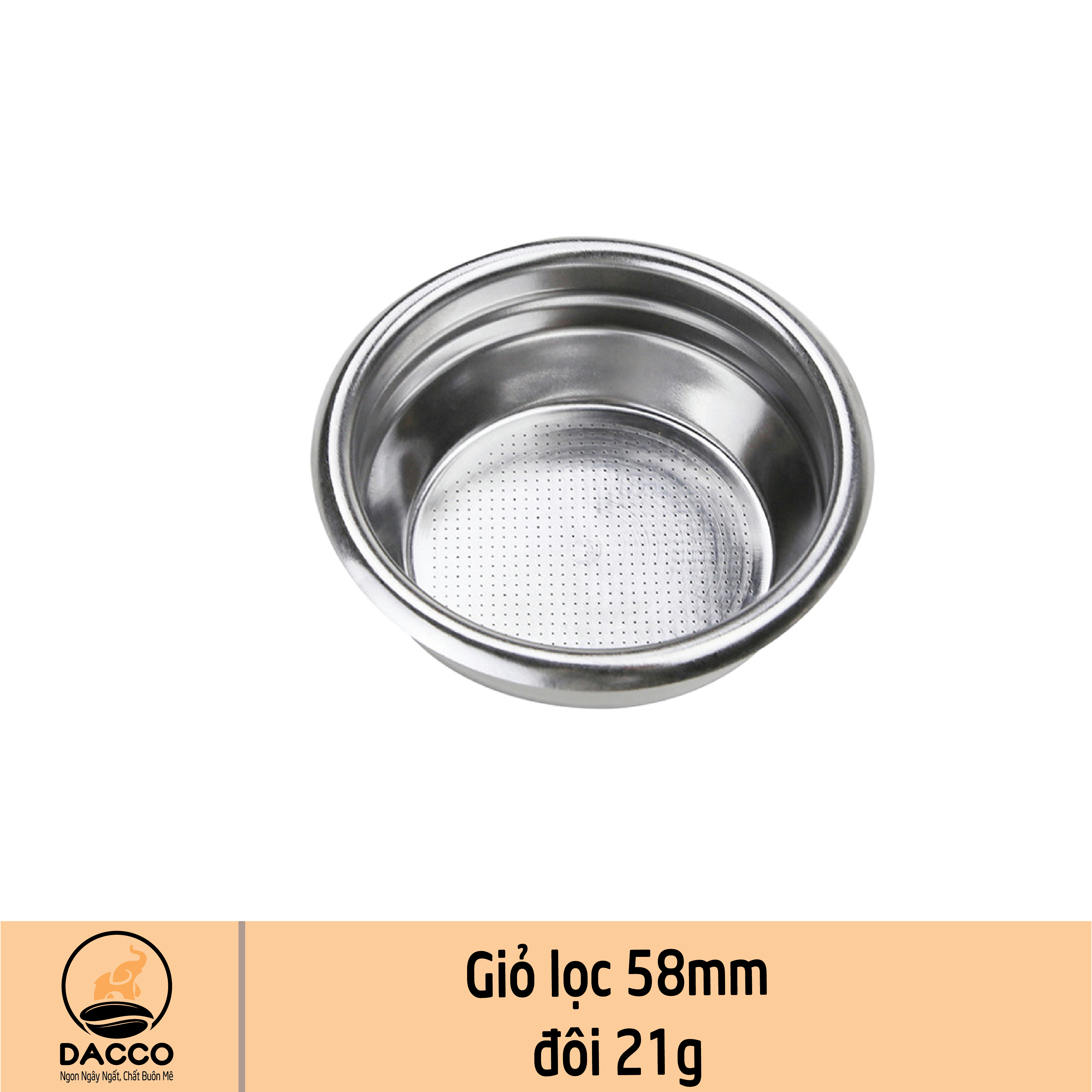 Giỏ lọc 58mm đôi 21g Dacco
