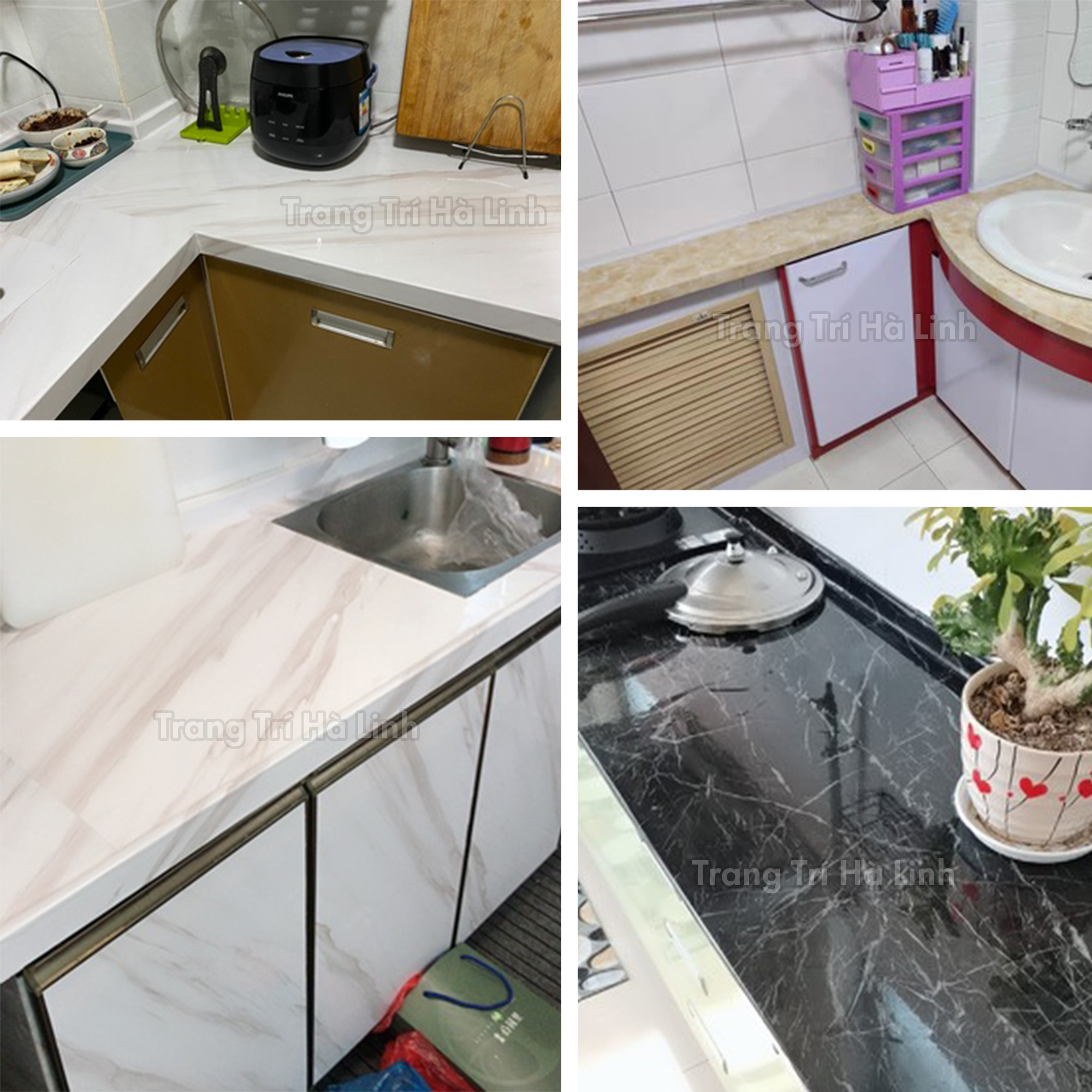 Giấy dán tường vân đá sang trọng dán nhà tắm, decal dán tường giả đá nhiều mẫu chống nước, dầu mỡ 1.2mx0.5m