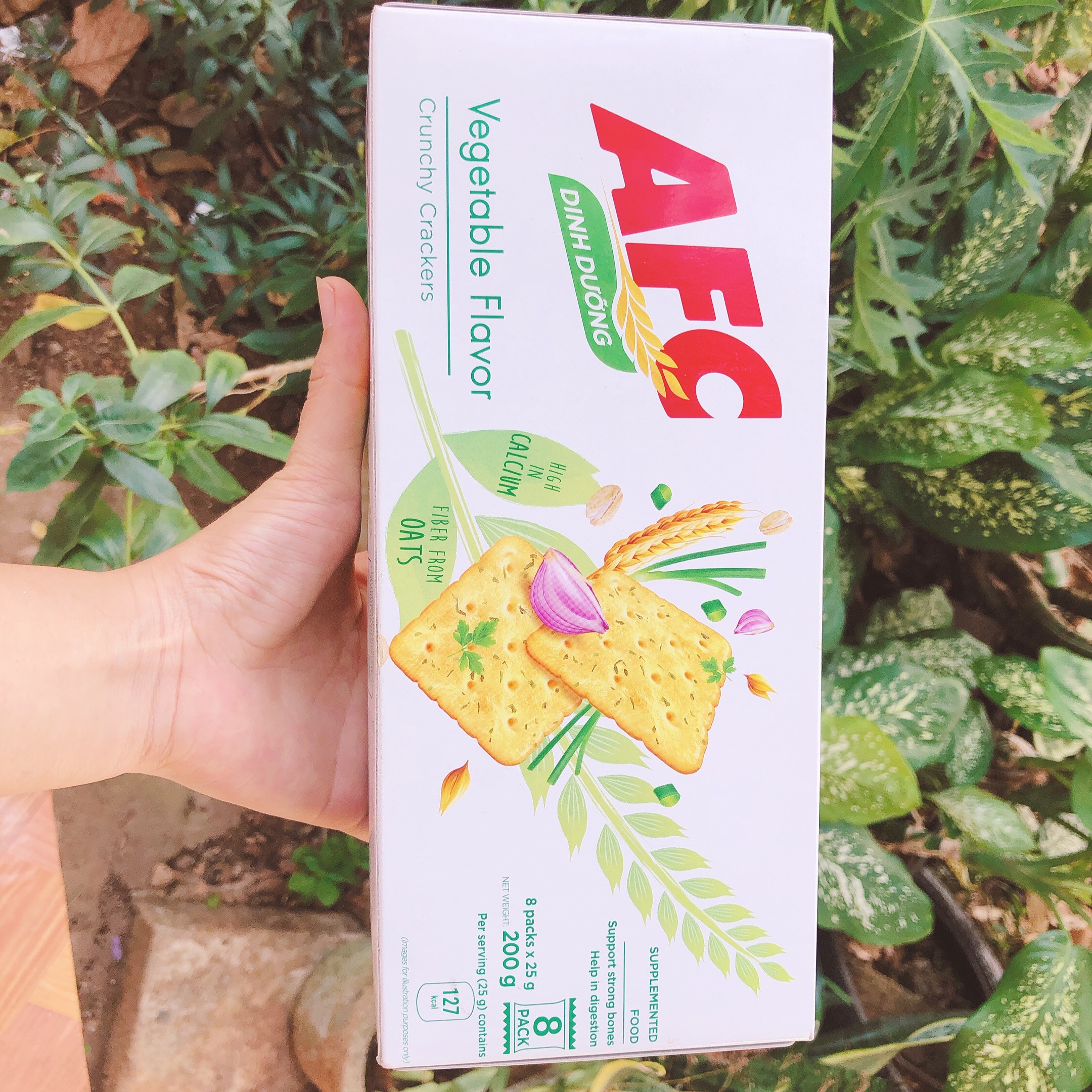 Bánh AFC Dinh Dưỡng 200g(8 gói x 25g) vị rau củ và lúa mì