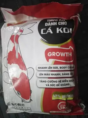 [HCM]Cám cá koi bao 5kg GROWTH 42%đạm KING FEET