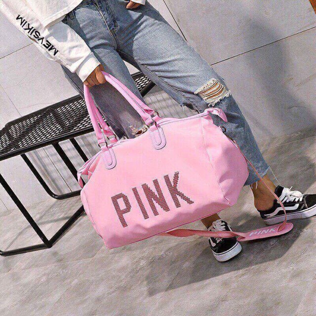 túi pink du lịch sách tay