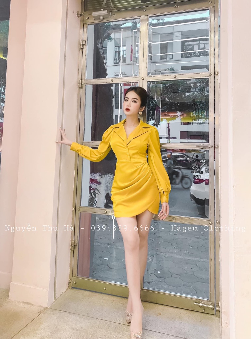 Váy lụa cột eo