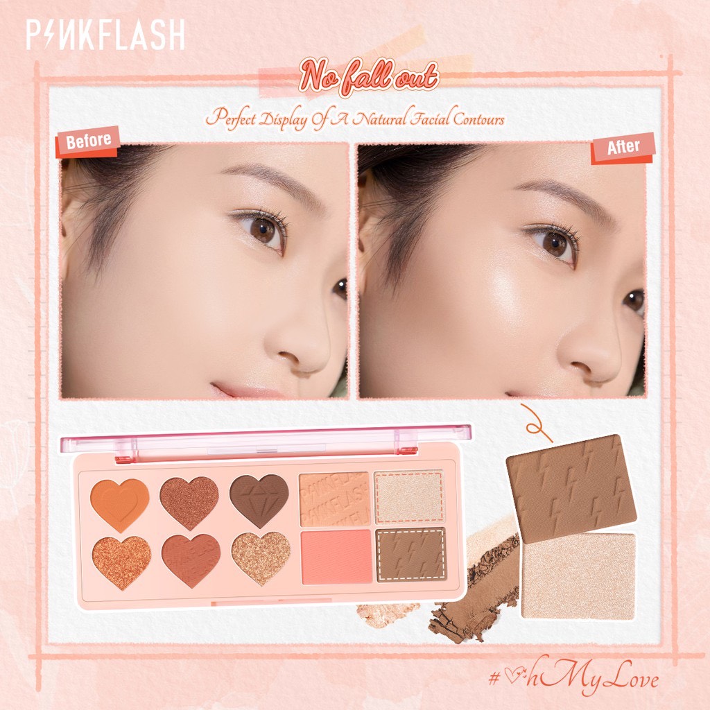 Bảng phấn trang điểm mặt và mắt PINKFLASH 120g PF-M02