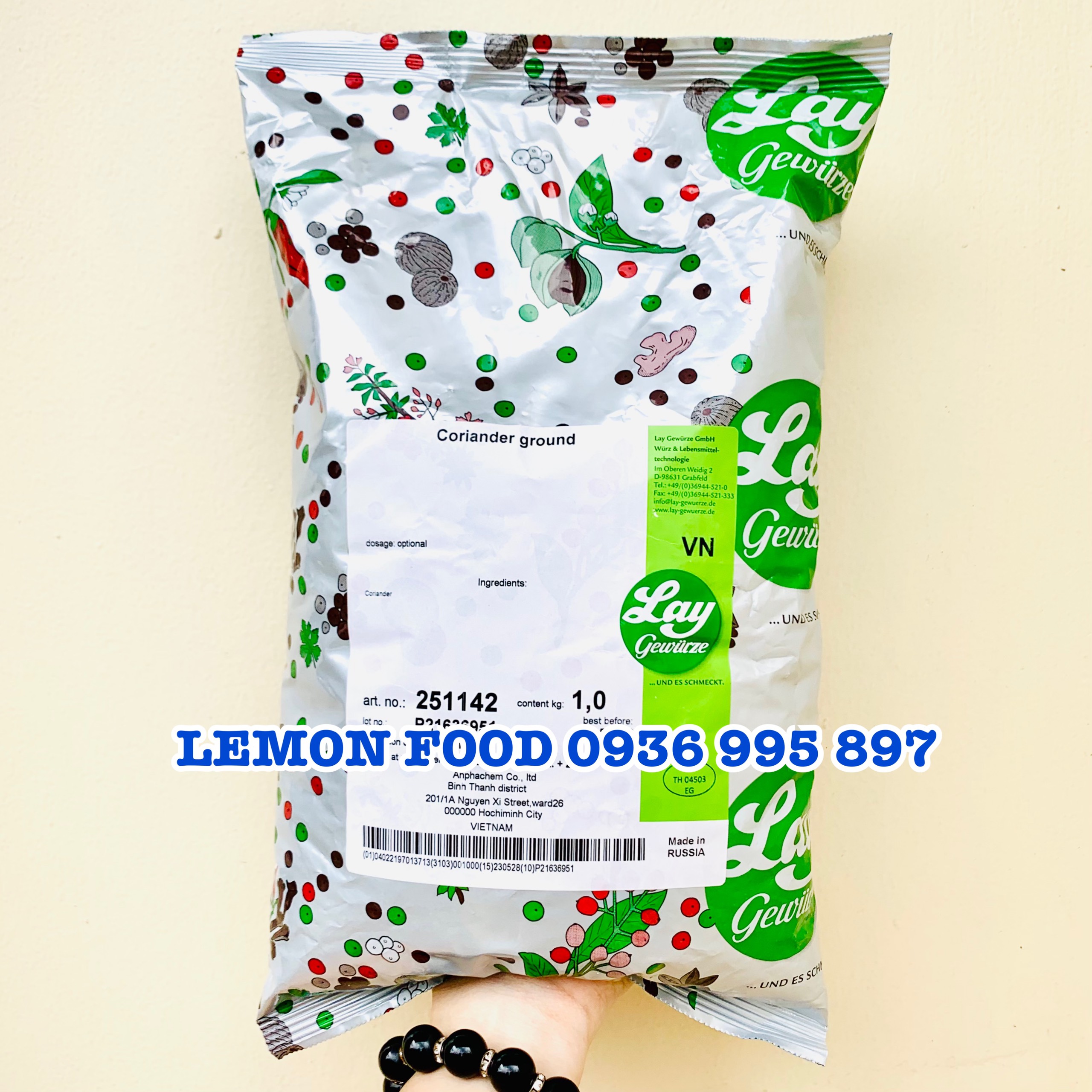 Bột ngò thơm Coriander ground hàng Đức - Gia vị ướp thịt Doner, món Âu, Pate