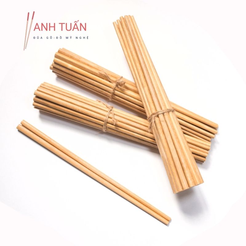 [Rẻ vô địch] Bộ 100 đôi đũa ăn cơm gỗ CĂM LIÊN, đũa đẹp tự nhiên không hoá chất, không cong vênh, chống mốc, kháng khuẩn