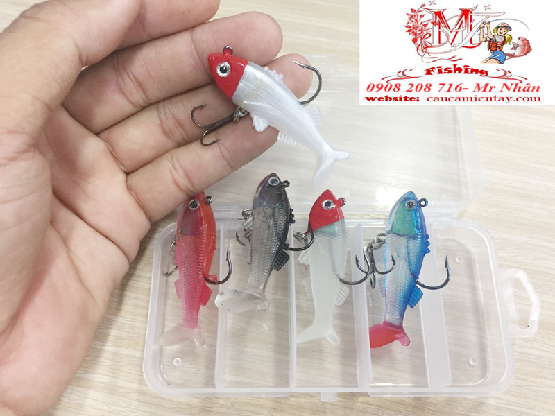 Mồi Mềm Câu Lure, Cá Lóc Bộ 5 Con Siêu Nhậy