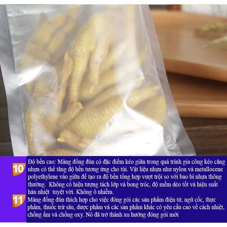 Túi hút chân không 1 mặt nhám 1 mặt trơn
