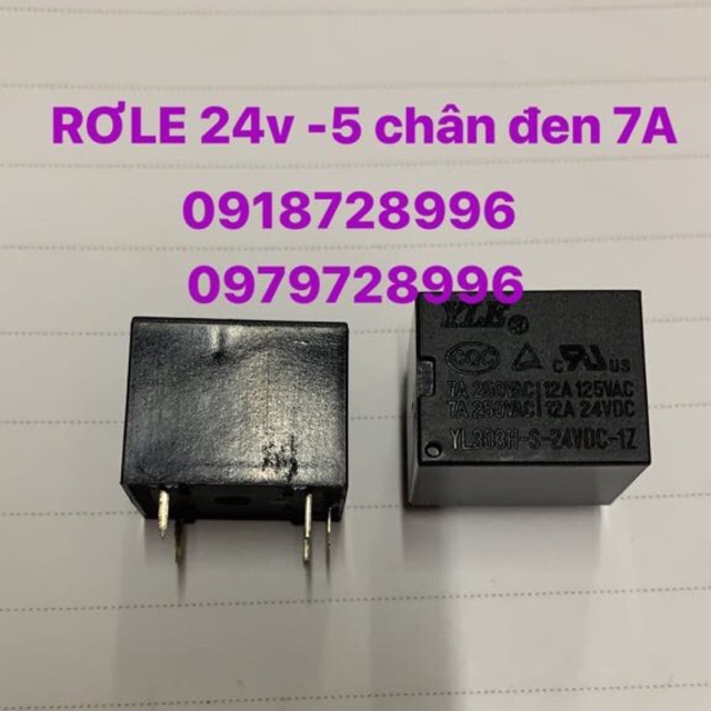 Rơ le 24v -5 chân đen combo 5 con