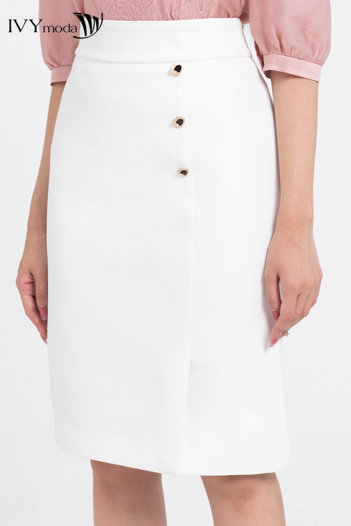 Chân váy Midi phối khuy IVY moda MS 31M8204