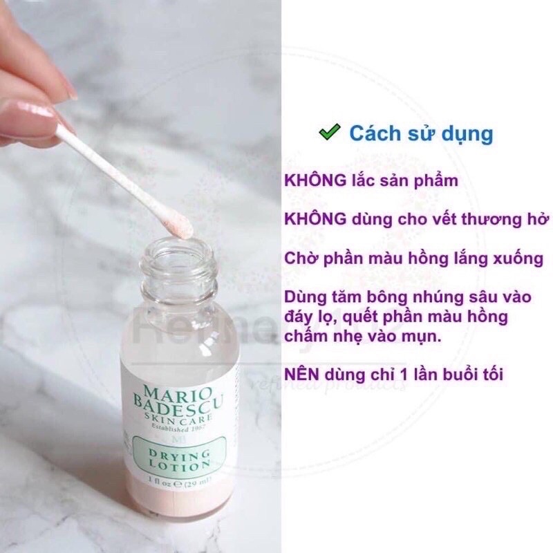 (Đủ Biil) Chấm Mụn Mario Badescu Drying Lotion 29ml