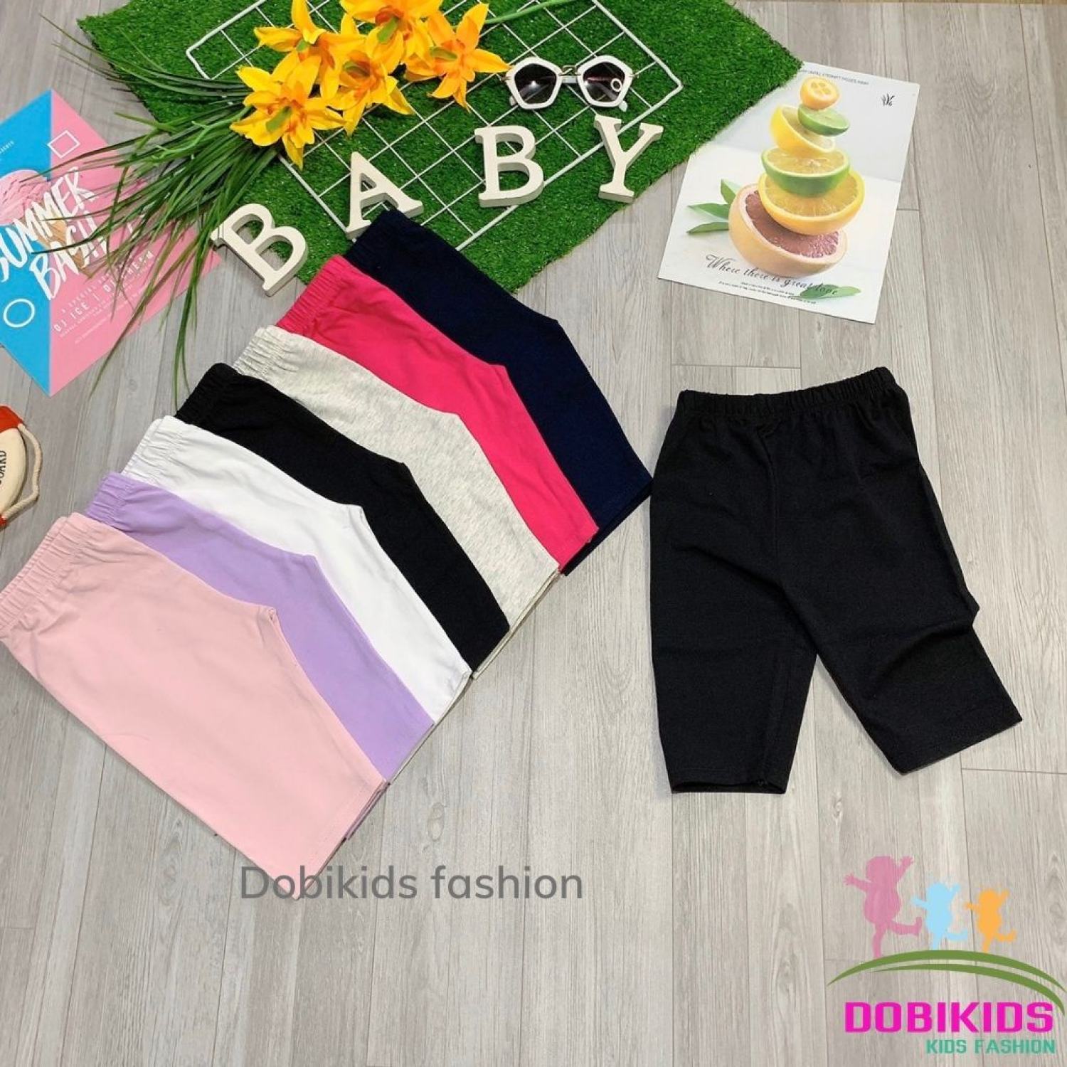 Quần legging lửng cho bé combo 3cái thun cotton xuất dư đẹp xịn co giãn 9-20kg