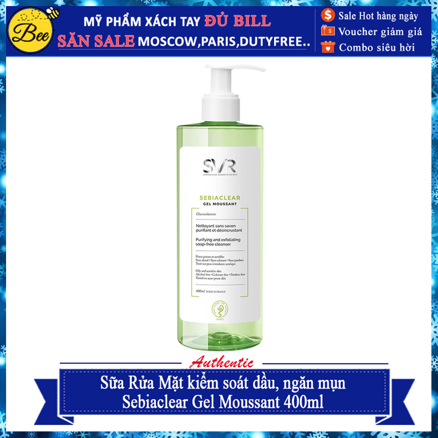 Sữa rửa mặt SVR SEBIACLEAR Gel Moussant 400ml