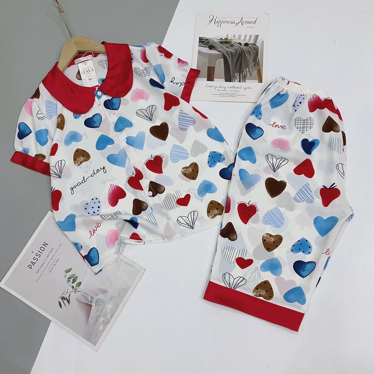 [FREESHIP + QUÀ XINH]  Đồ bộ nữ mặc nhà set đồ ngủ lụa mago cao cấp, Pyjamas nữ cộc lửng, Pyjama Queen, chất lụa mềm mại, thoáng mát + TẶNG KÈM dây cột tóc hoa cúc xinh xắn