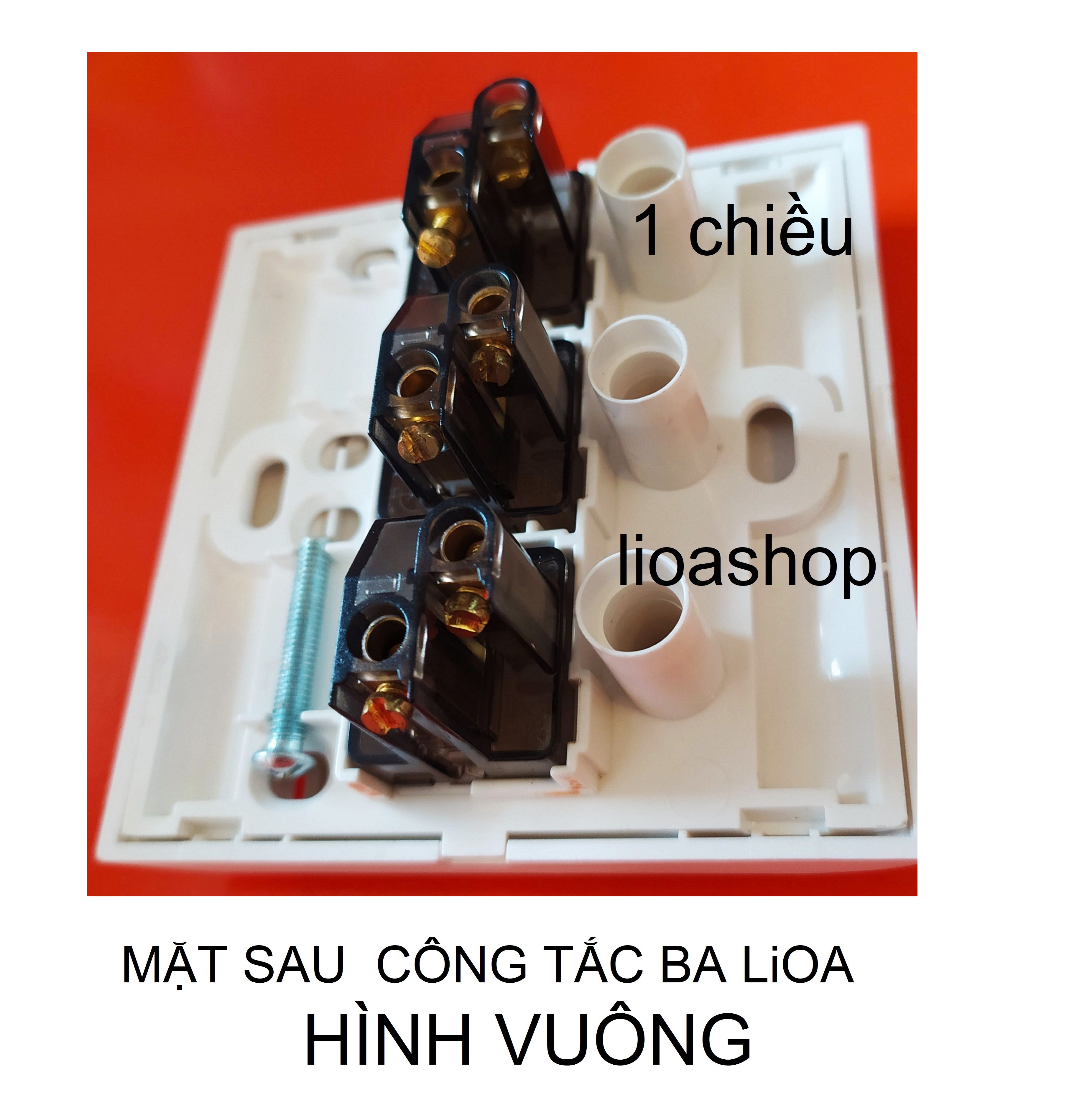 CÔNG TẮC BA 1 CHIỀU VÀ 2 CHIỀU LiOA PHÍM TO  -HÌNH VUÔNG