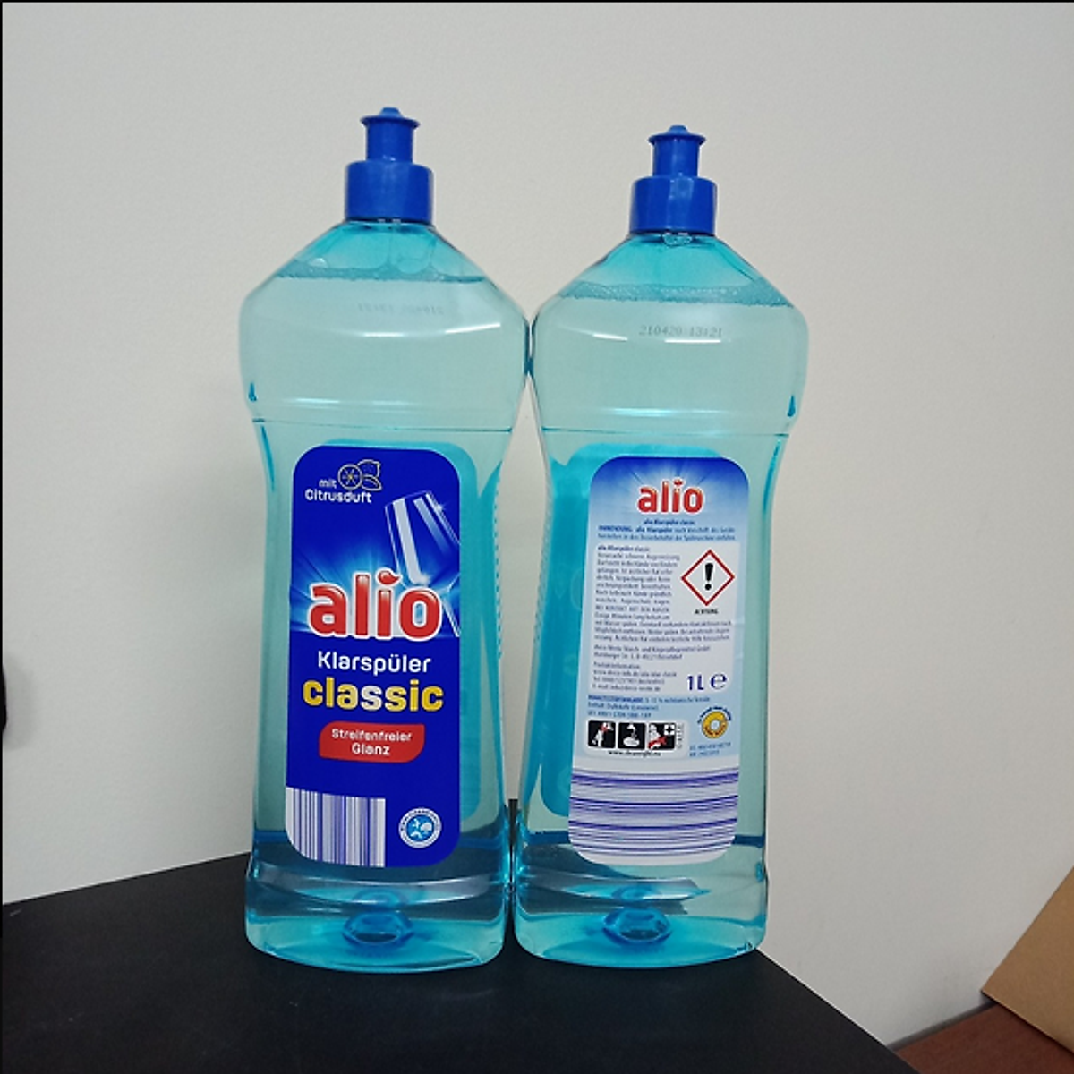 Bột rửa bát Đức Alio+ chai nước làm bóng Alio 1000 ml