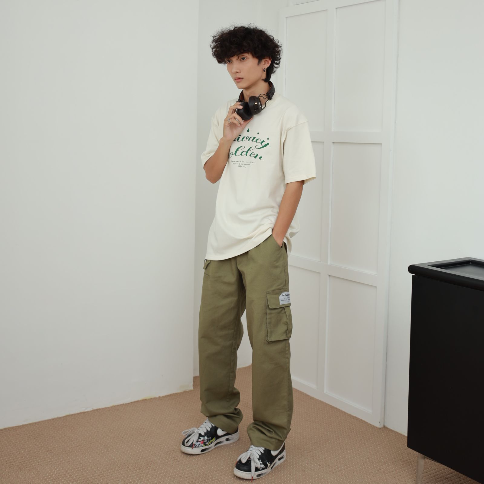 Quần Baggy Kaki PUBERTY/ Màu Xanh, Đen