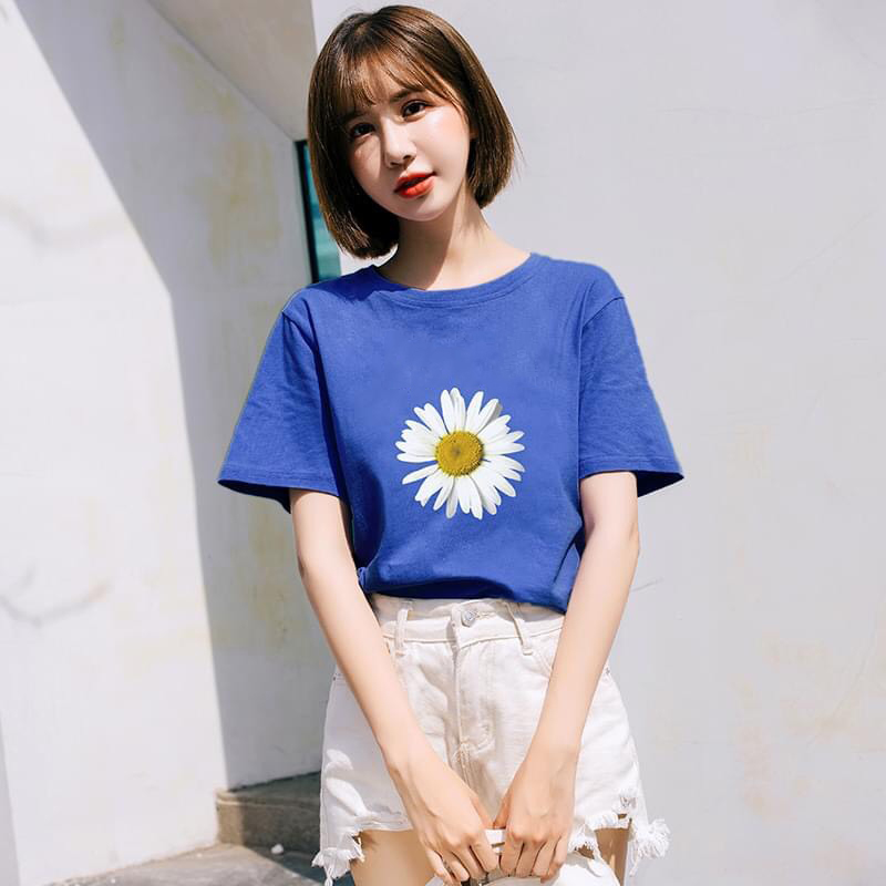 Áo thun nữ in hình bông hoa thời trang hàn quốc