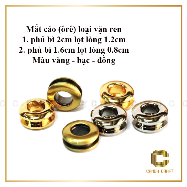 Mắt cáo (ôrê) vặn ren - phụ kiện làm túi xách