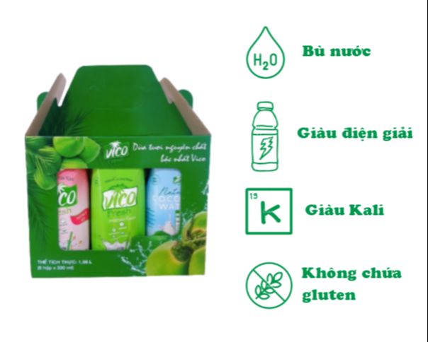 [HỘP QUÀ] COMBO 6 HỘP NƯỚC DỪA VICO FRESH 330ML