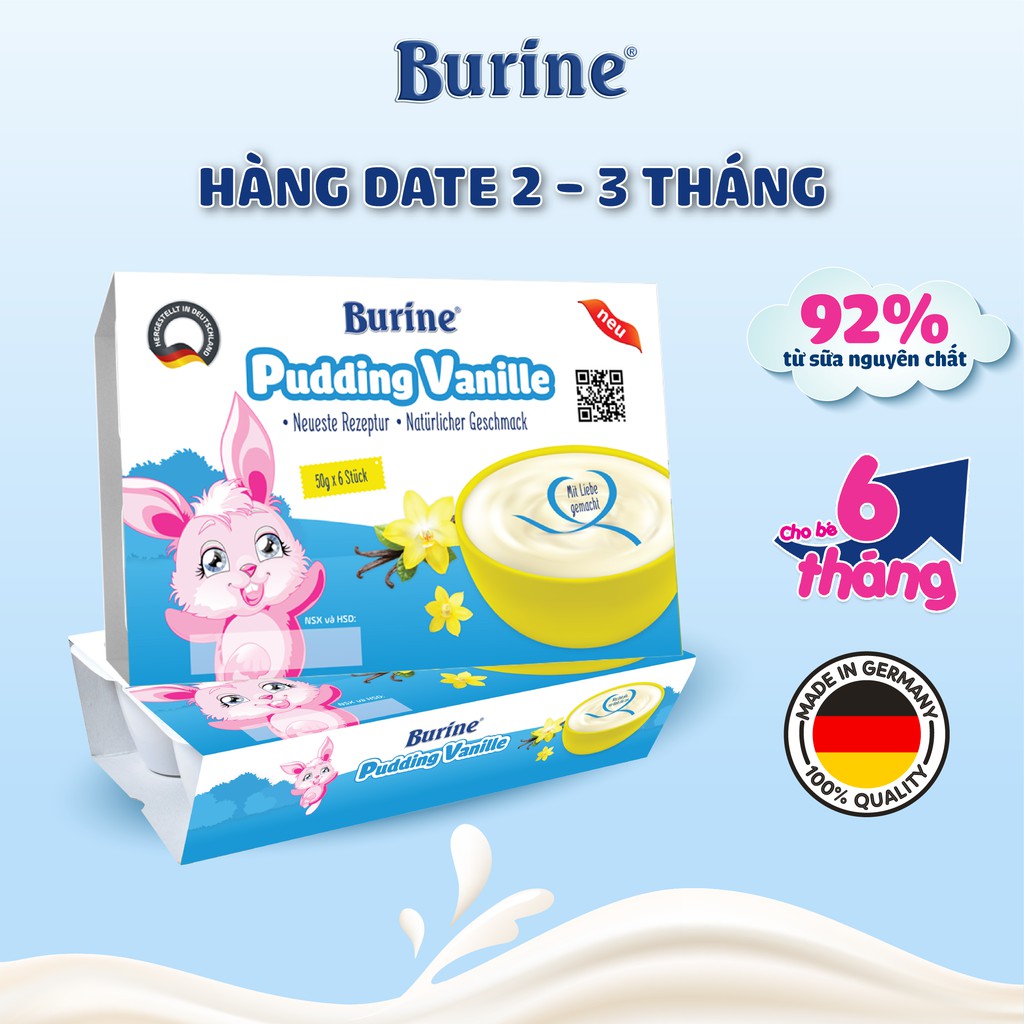 Cháo Sữa/Pudding Ăn Dặm Burine ( mua 2 vỉ tặng 1 vỉ)