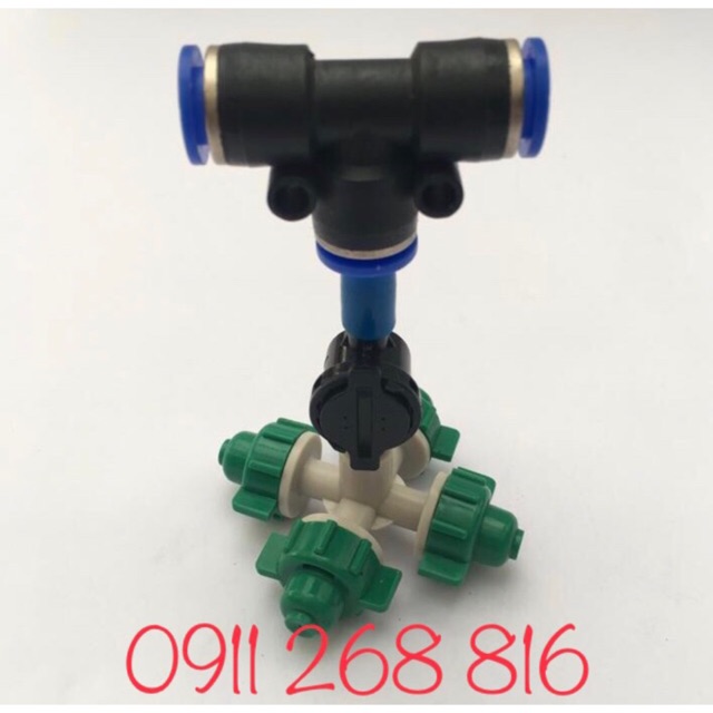 Béc phun sương 4 cửa dùng cho ống phun sương 8mm