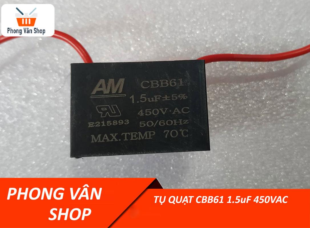 2 Tụ Quạt CBB61 1.5uF 450VAC - Tụ 1.5uF