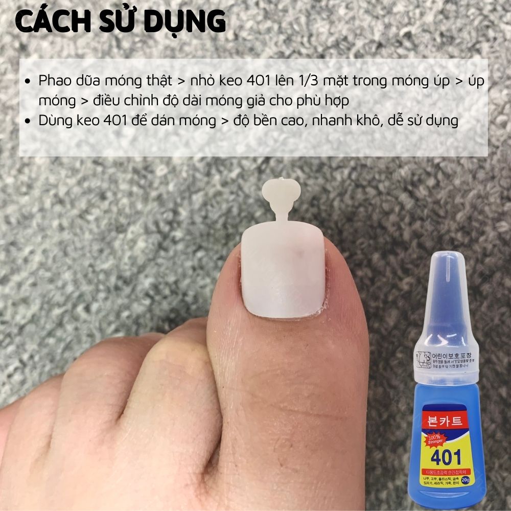 Móng úp chân nhám Jeliva hộp 500 móng