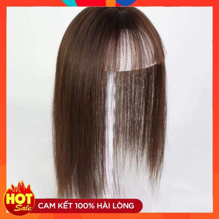 Tóc giả che hói - tóc giả cao cấp che hói nữ có da đầu - tóc thật 100% - sợi thật siêu da đầu