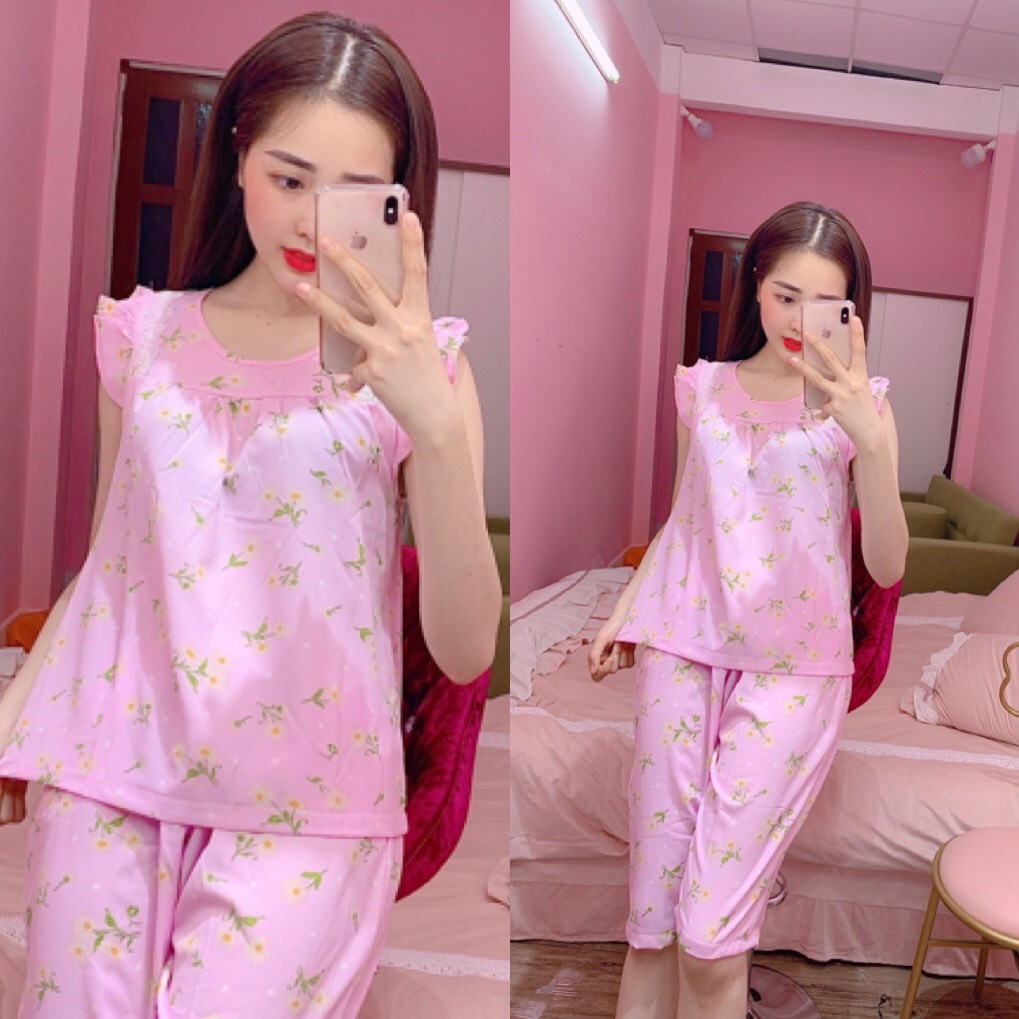 SET BỘ LỤA HOA NHÍ TAY CÁNH TIÊN DỄ THƯƠNG (ẢNH THẬT) - CÓ SIZE 40-75KG - LUA03 - LUA03