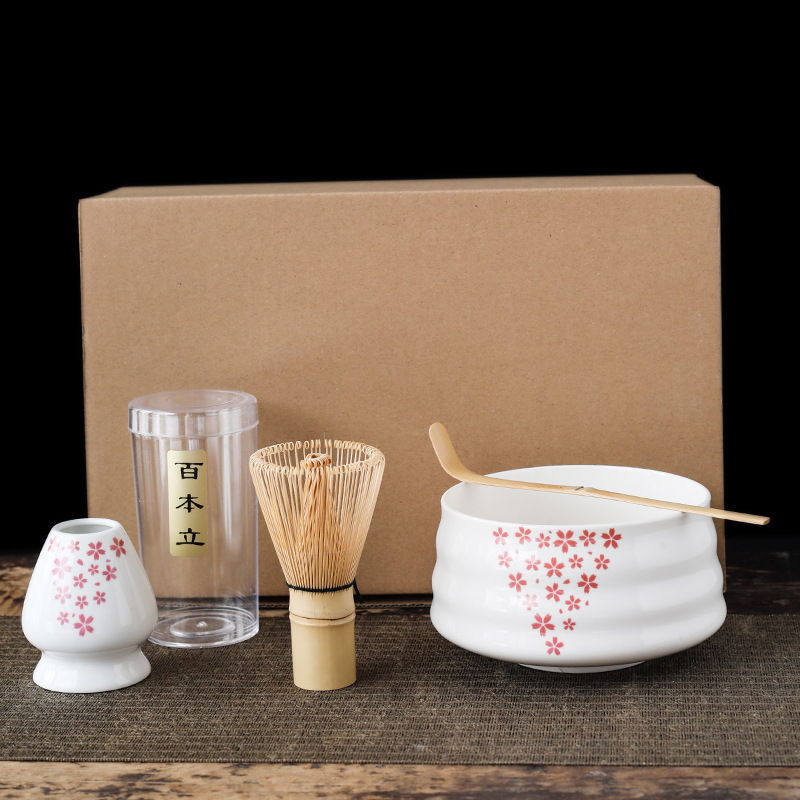 Bộ Dụng Cụ 04 Món Pha Trà Matcha Nhật Bản (Kèm Hộp Đựng Như Hình)