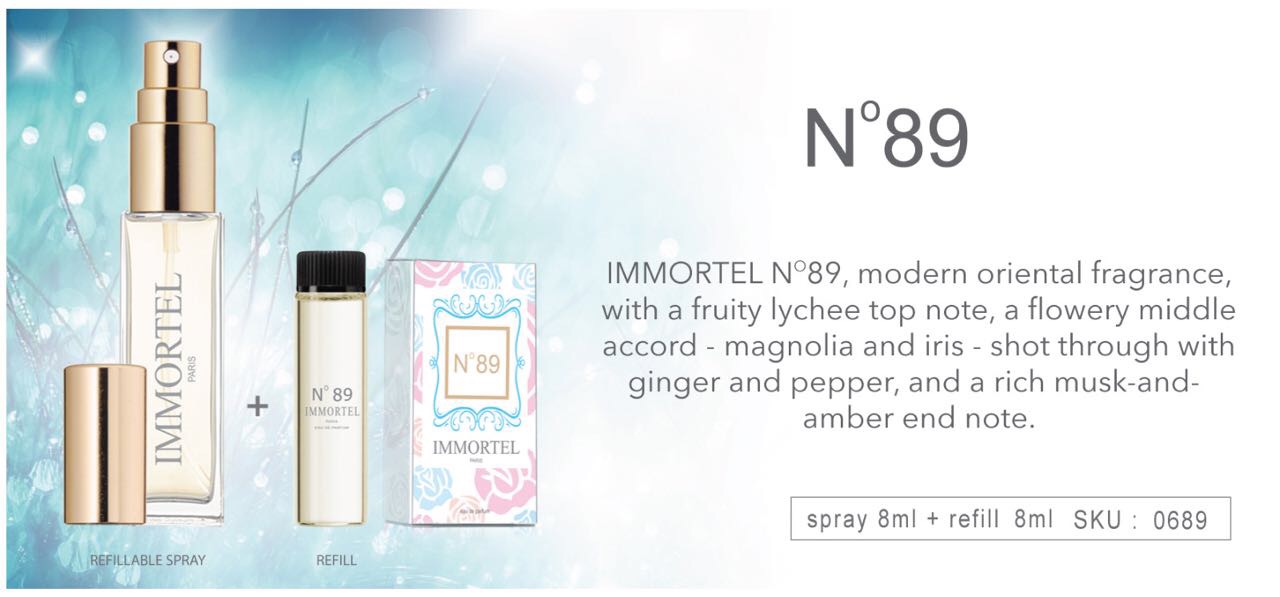 Nước Hoa IMMORTEL No 89 (GỒM CHAI XỊT 8 ml + CHAI NẠP 12 ml) Eau de parfum