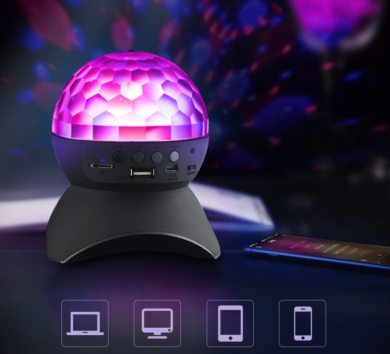 LOA BLUETOOTH KIÊM ĐÈN VŨ TRƯỜNG 7 MÀU  .Loa bluetooth L740 kiêm đèn vũ trường, Đèn LED Chiếu Vũ Trường Kiêm Loa Bluetooth L-740 Loa bluetooth đèn LED 7 màu Cát Thái L-740 hiệu ứng ánh sáng lấp lánh xoay chuyển như trong quán bar,