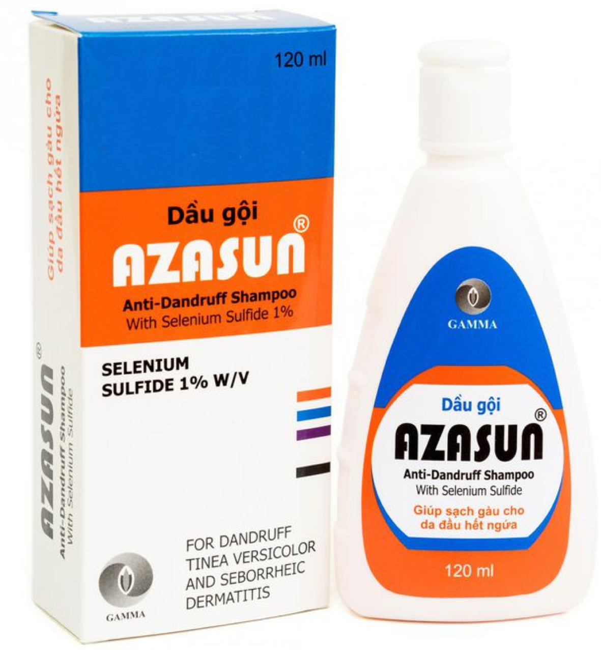 [HCM]AZASUN [Chai 120ml] - Dầu gội sạch gàu Azasun 1% (gàu mảng gàu vón  vảy da đầu)