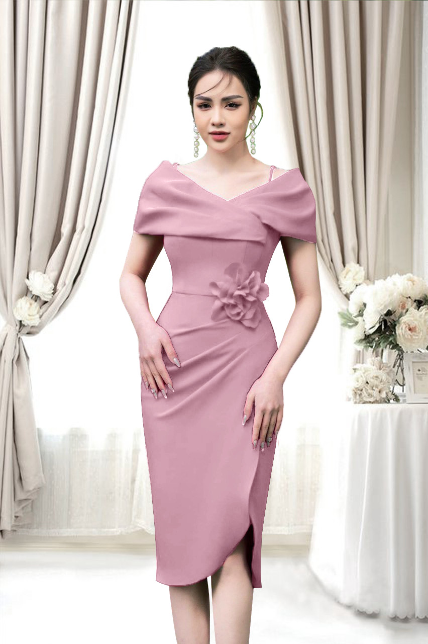 Đầm da beo đấp chéo
