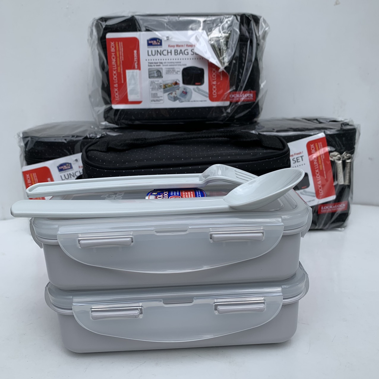 Bộ hộp cơm lock&lock hpl752db kèm túi giữ nhiệt