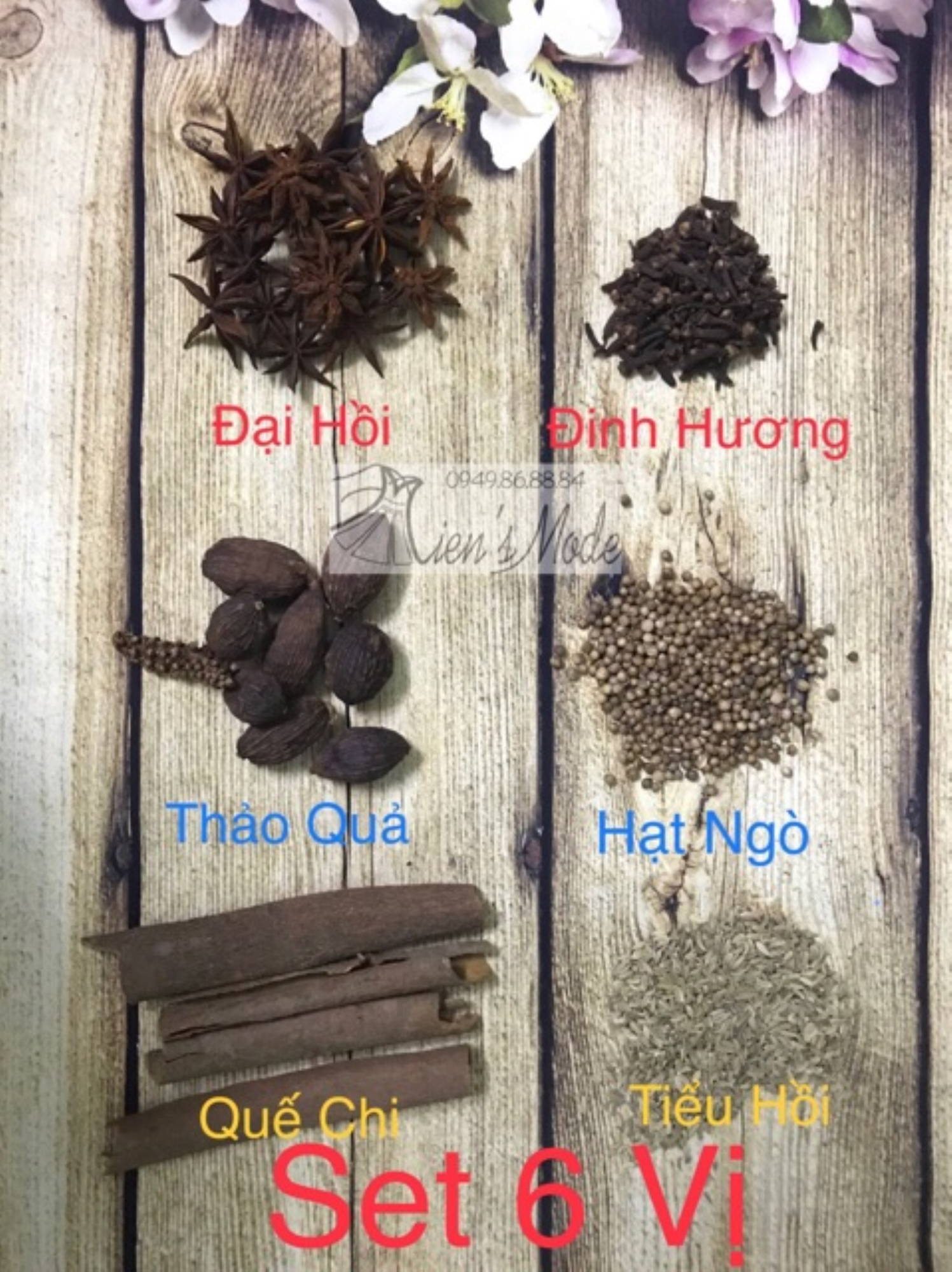 Hot sales cheap Set 3-6 vị nước Phở, Lẩu (gồm Quế, Đại hồi, thảo quả, đinh hương, hạt mùi, tiểu hồi)