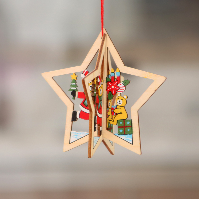 Đồ treo gỗ trang trí giáng sinh, cây thông noel