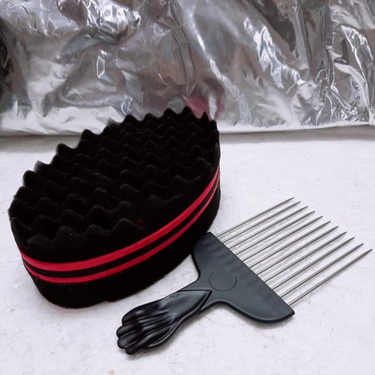 Bộ dụng cụ làm tóc premlock mút xốp và lược sắt