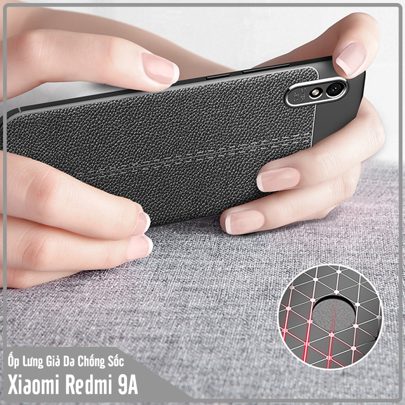 Ốp lưng cho Xiaomi Redmi 9A Giả da chống sốc