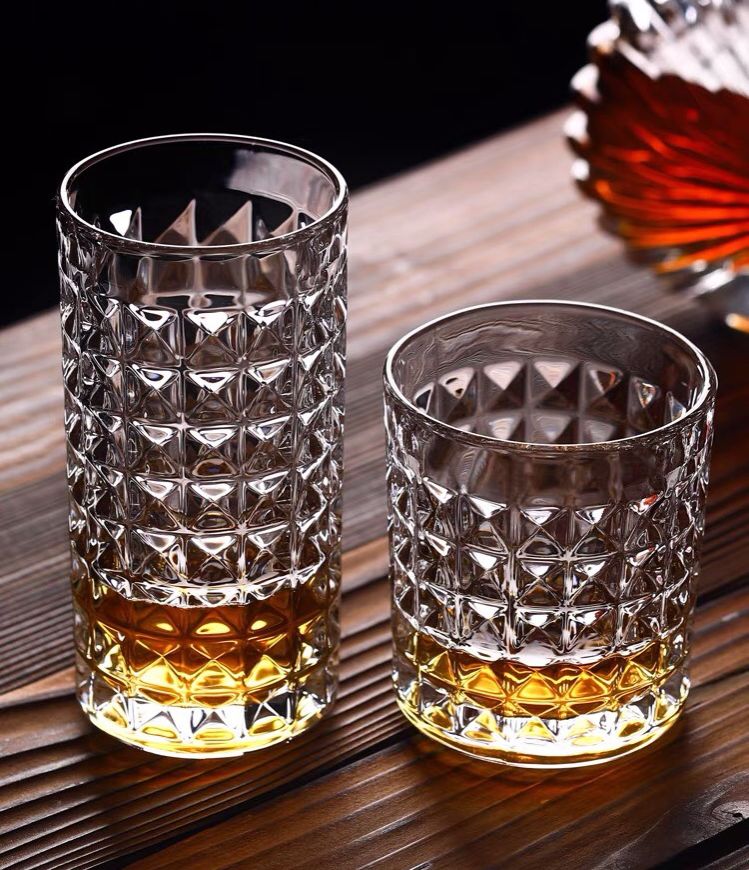 Cốc ly thủy tinh whisky PHA LÊ 🥃viền vàng