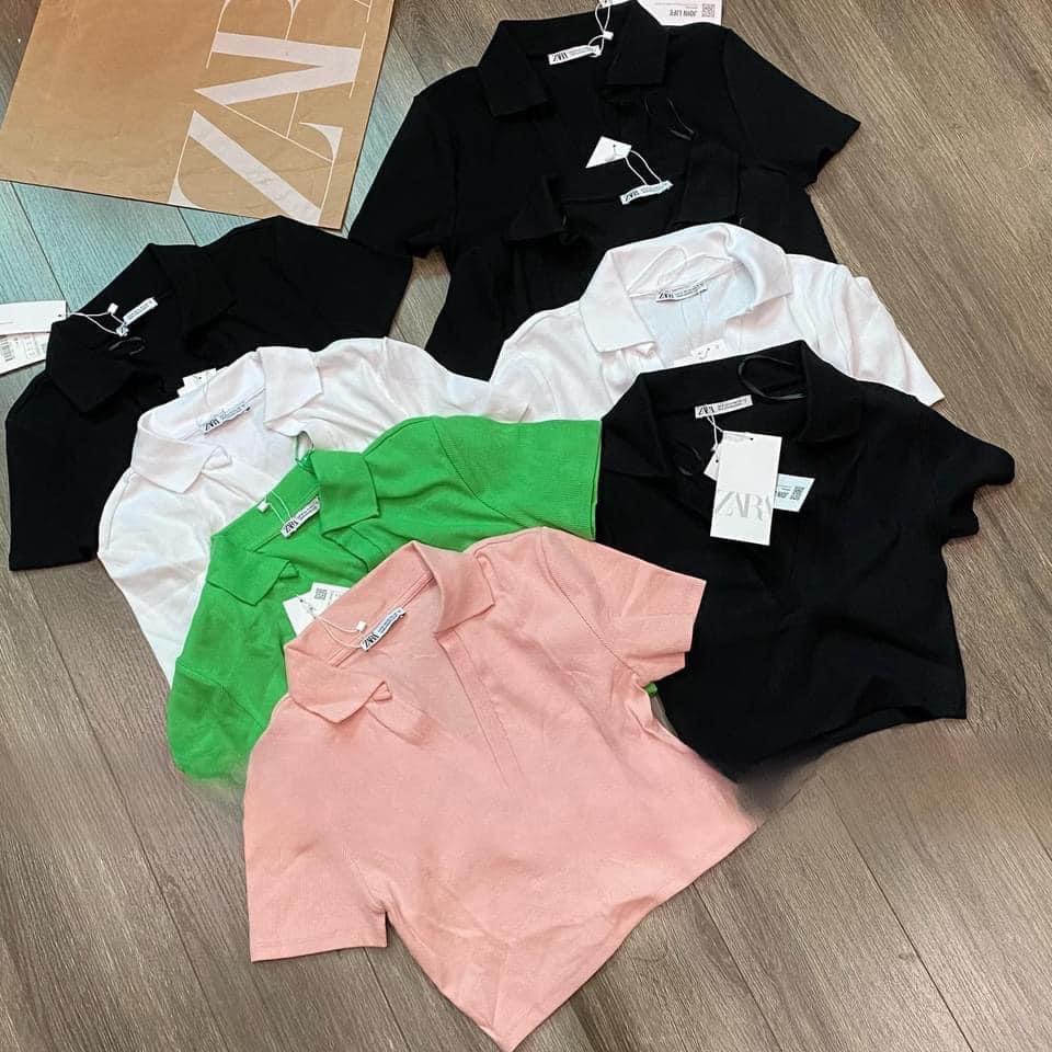 Áo polo croptop Zara