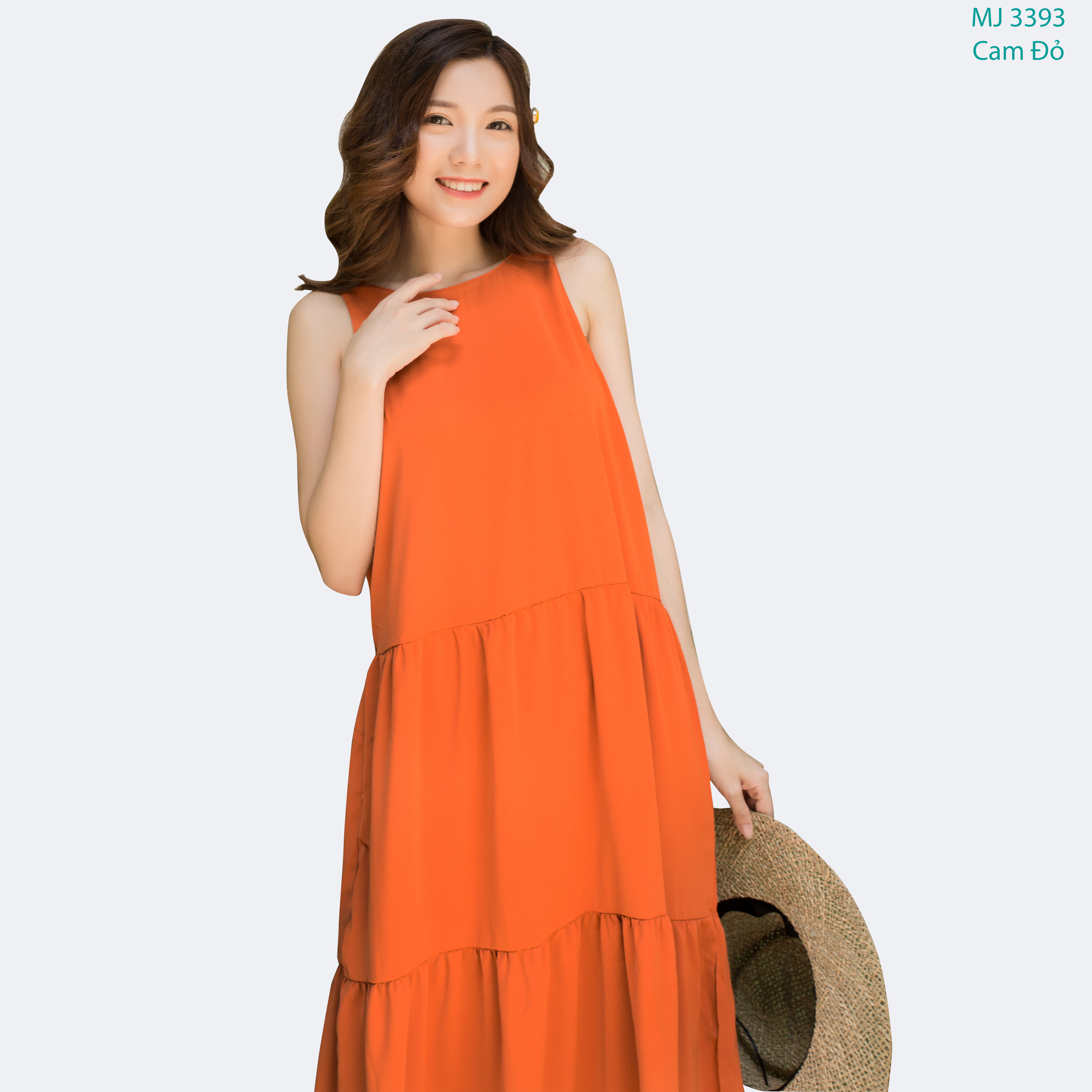 Đầm Maxi Nữ Vải Lụa Trơn 4 Màu 46-64kg , Đầm Nữ Maxi - 3393