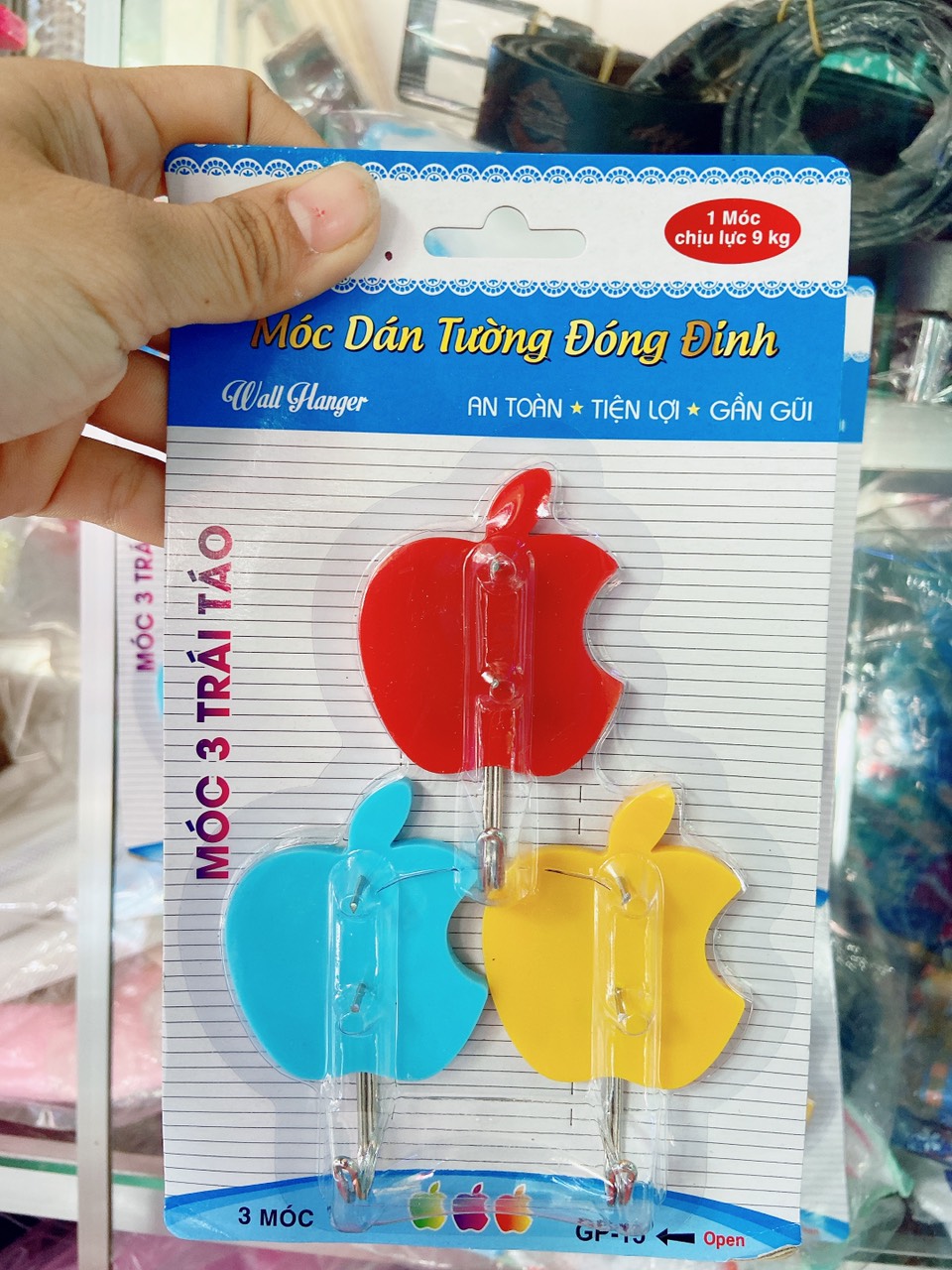 Bộ 3 Móc Dán Tường Kèm 2 Đinh Đóng Siêu Chắc