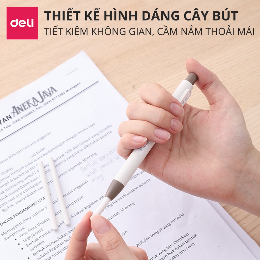 Gôm Tẩy Chì 2B Dạng Bút Bấm Deli H01800