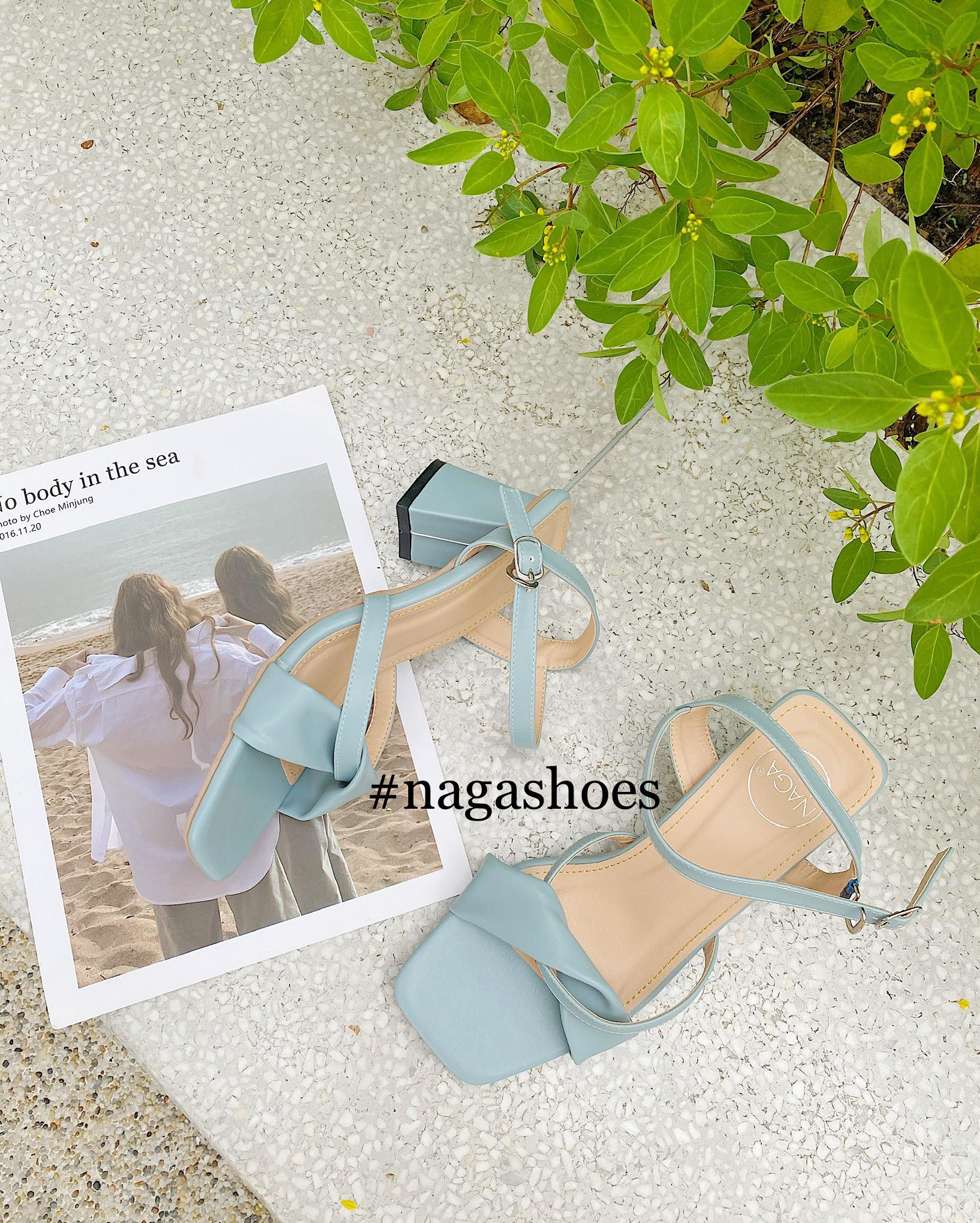 [9-11/9] VOUCHER 100K] CAO GÓT NAGASHOES MŨI VUÔNG QUAI V 6CM NAC170