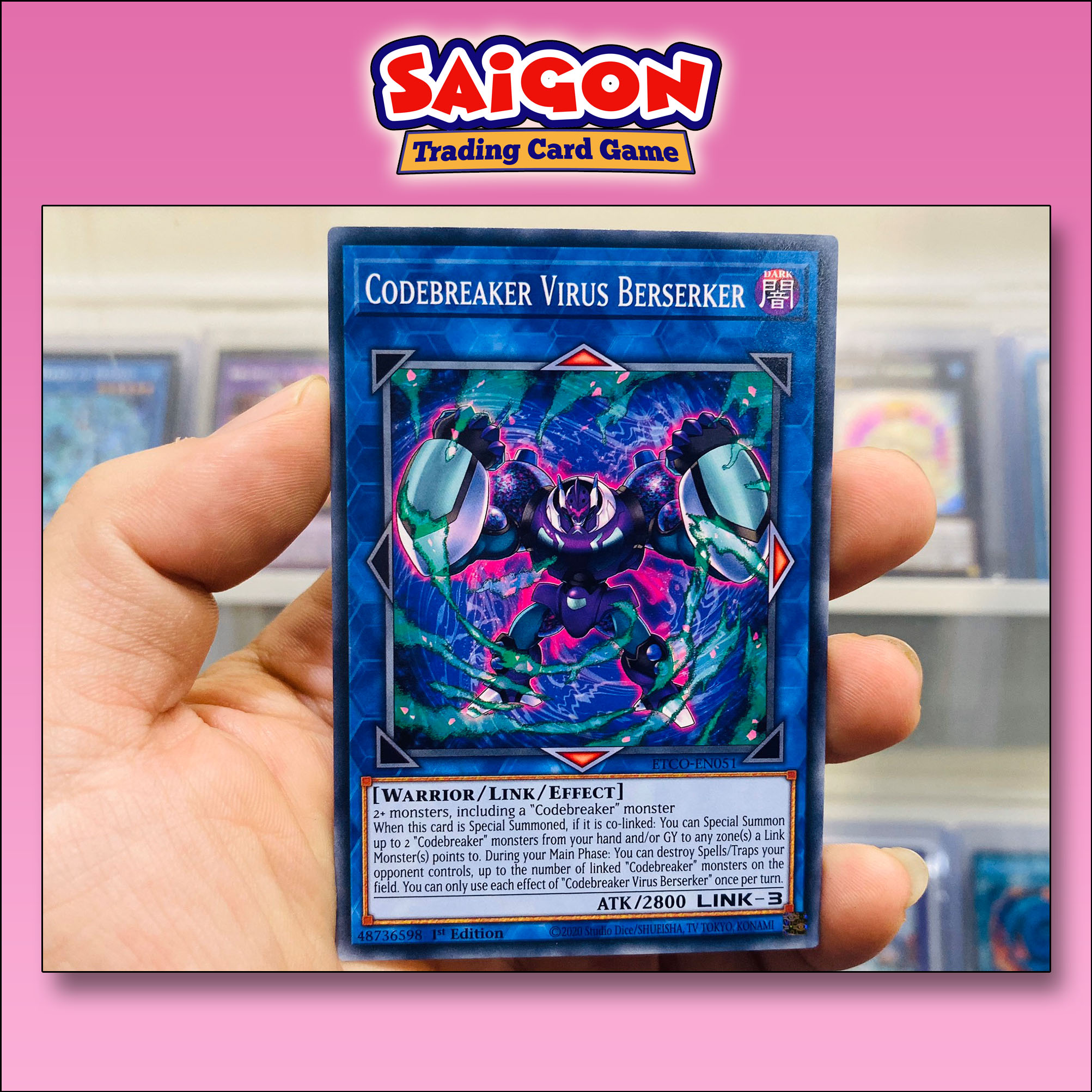 Thẻ bài yugioh mã etco-en051 - codebreaker virus berserker - common - 1st edition