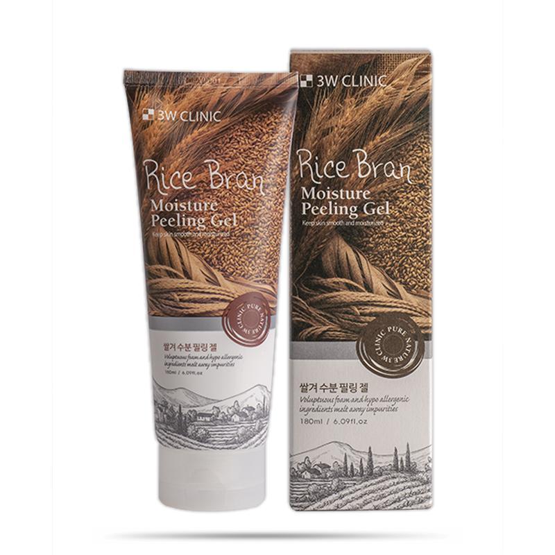 Gel Tẩy Tế Bào Chết Chiết xuất Gạo 3W Clinic Rice Bran Moisture Peeling Gel 180ml